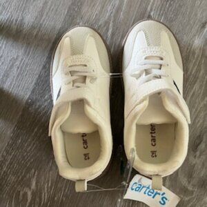 🧡3/15 NWT Carter's White Black Sneakers Kids Boys Unisex 12M